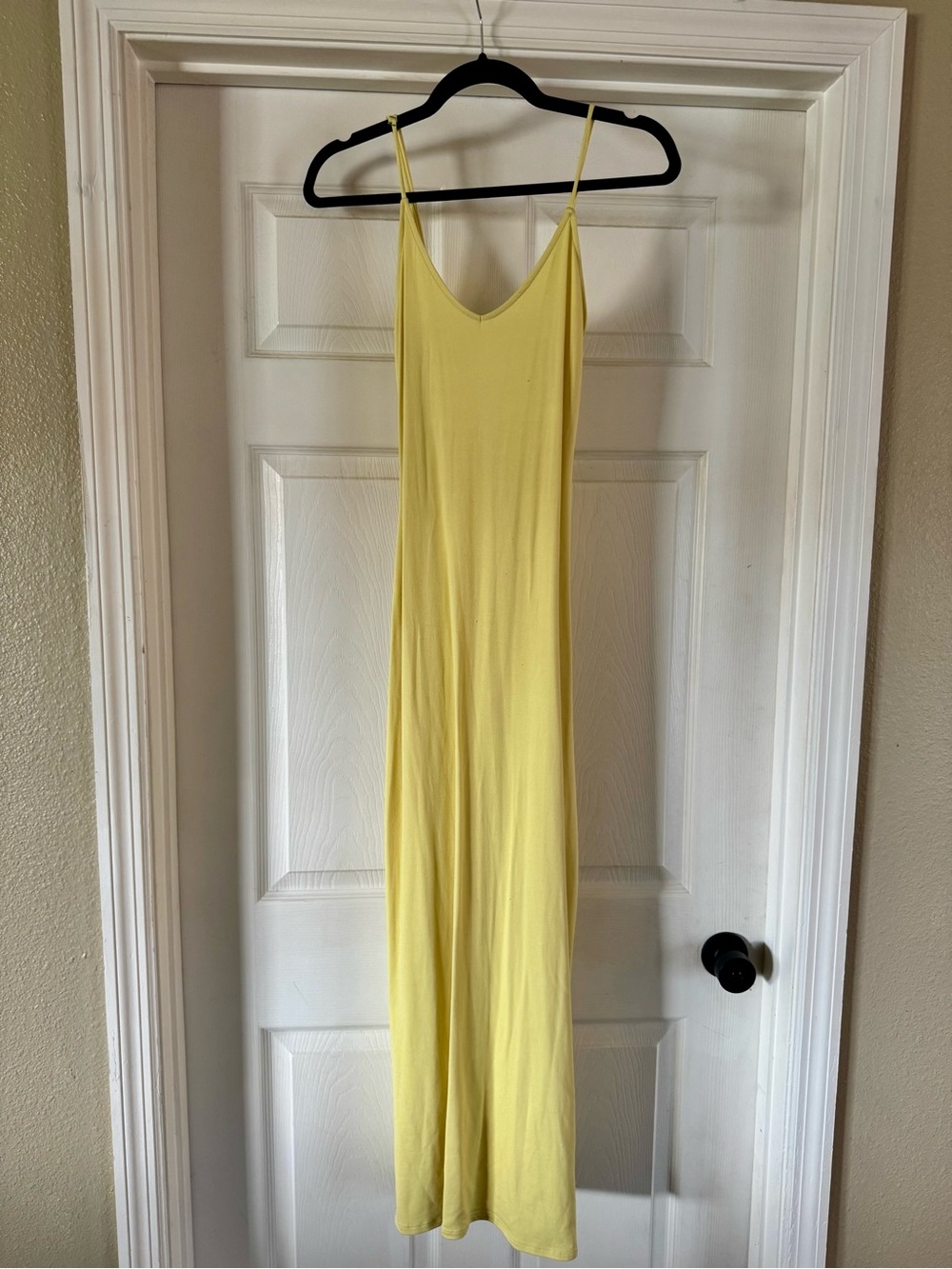 Forever 21 Pale Yellow Slip Maxi Dress with Spaghetti Straps
